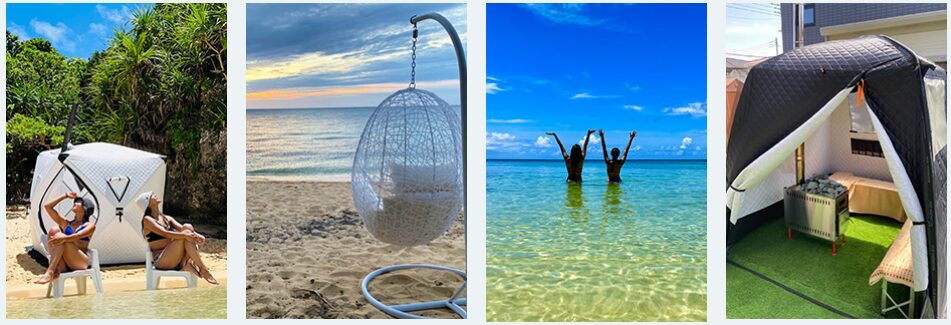 タラソスーケリング後に「ビーチサウナ」